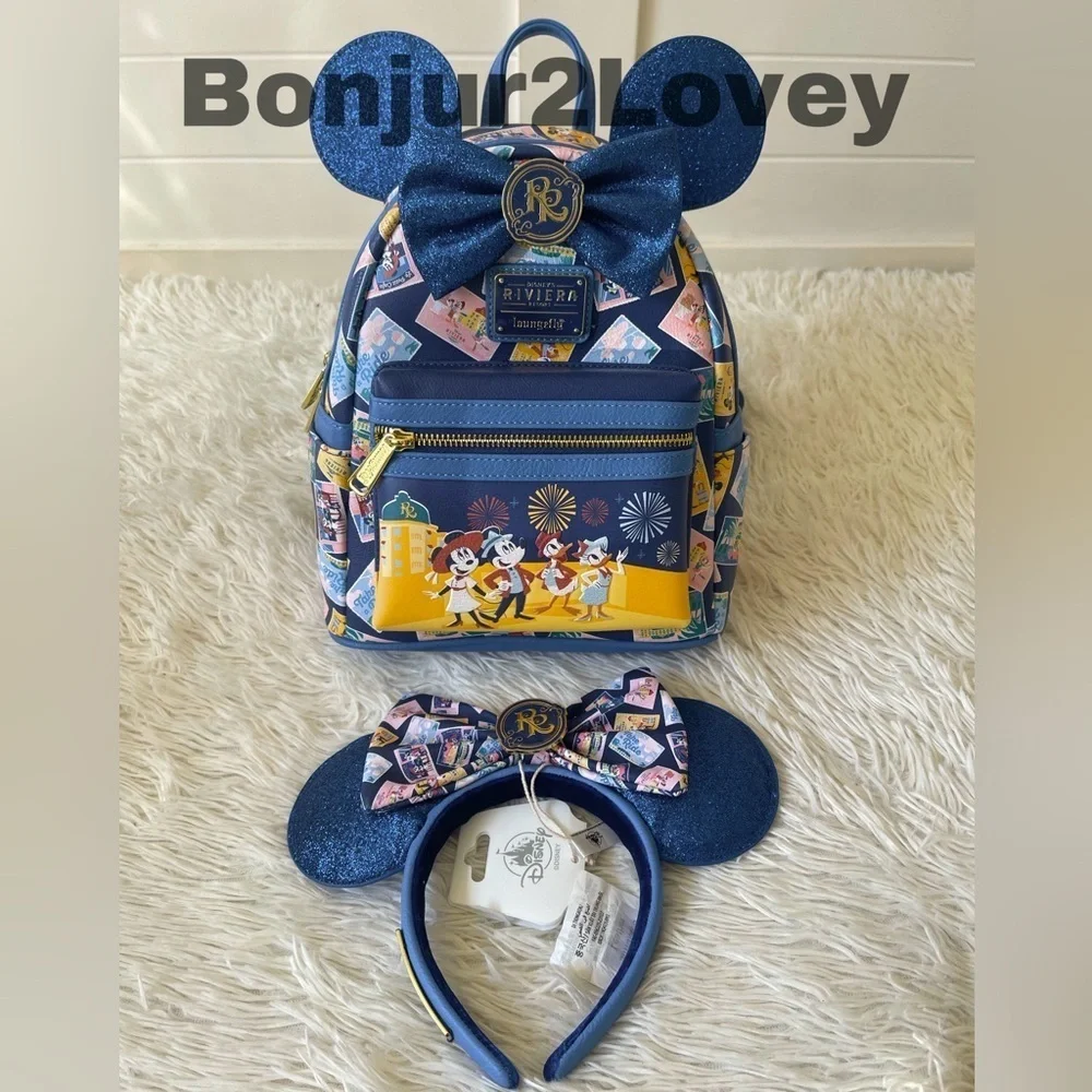 ✨ Disney RIVIERA RESORT Loungefly backpack & Ears - 2 piece Collection  ✨